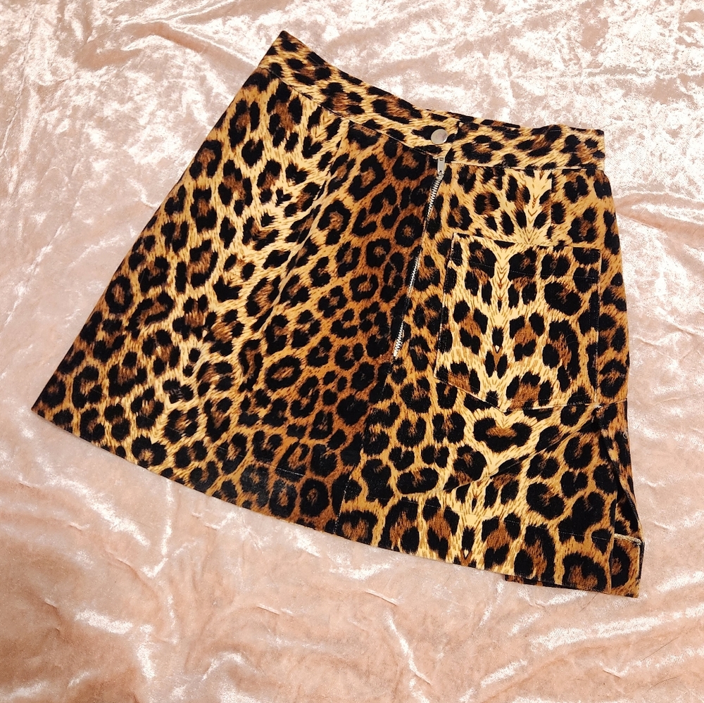 Sexy Dynamite London leopard velvet mini skirt Harajuku J Fashion punk goth gal